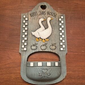 Vintage Home Interiors Burwood Country Geese Wall Hanging Pocket